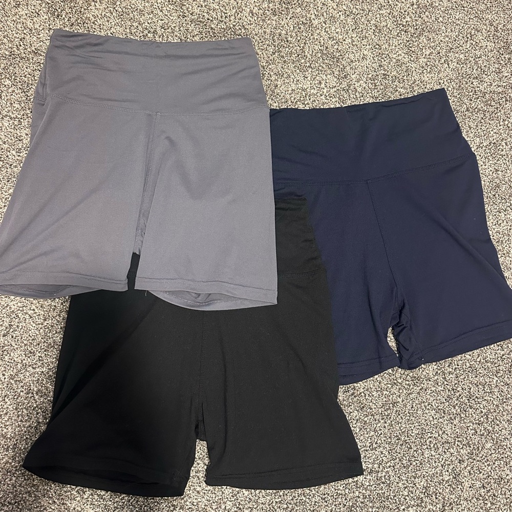 Women's Black, Gray, and Navy Biker Short set